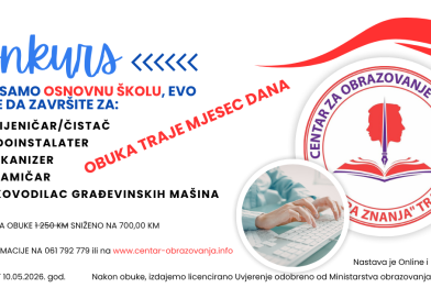 Nove grupe polaznika od 10.Maja 2026.